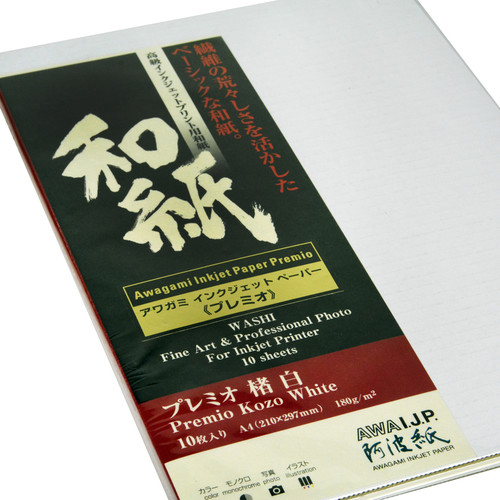 Awagami Factory Premio Kozo White Fine-Art Inkjet Paper (A4 10-Sheets)