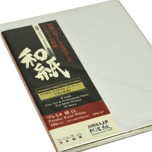 Awagami Factory Premio Kozo White Fine-Art Inkjet Paper (A5 10-Sheets)