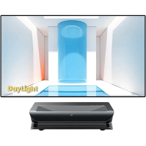 AWOL Vision LTV-3000 Pro 2000-Lumen XPR 4K RGB Laser Projector with ALR-D100 Fixed Frame Screen