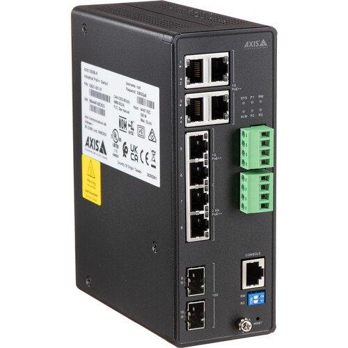 Axis Communications D8208-R 8-Port Multi-Gig PoE 4 Compliant Industrial Outdoor Managed Switch