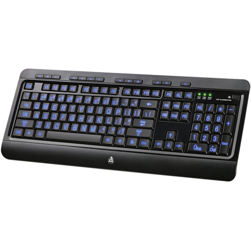 AZIO KB505U Large Print Tri-Color LED US