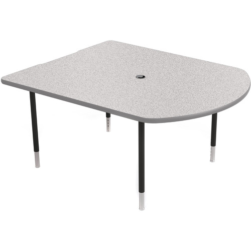 Balt MediaSpace Multimedia & Collaboration Table (Small Gray Nebula Laminate Platinum Edge Black Legs)