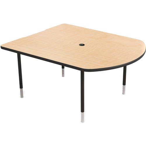 Balt MediaSpace Multimedia & Collaboration Table (Small Fusion Maple Laminate Black Edge Black Legs)