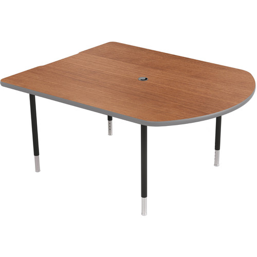 Balt MediaSpace Multimedia & Collaboration Table (Small Amber Cherry Laminate Platinum Edge Black Legs)