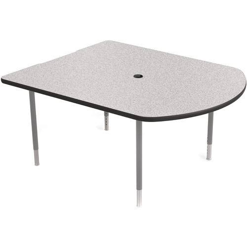 Balt MediaSpace Multimedia & Collaboration Table (Small Gray Nebula Laminate Black Edge Platinum Legs)