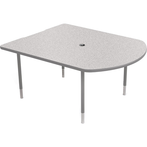 Balt MediaSpace Multimedia & Collaboration Table (Small Gray Nebula Laminate Platinum Edge Platinum Legs)