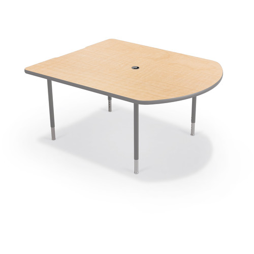 Balt MediaSpace Multimedia & Collaboration Table (Small Fusion Maple Laminate Platinum Edge Platinum Legs)