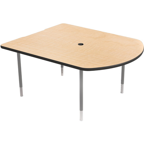 Balt MediaSpace Multimedia & Collaboration Table (Small Fusion Maple Laminate Black Edge Platinum Legs)