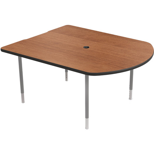 Balt MediaSpace Multimedia & Collaboration Table (Small Amber Cherry Laminate Black Edge Platinum Legs)