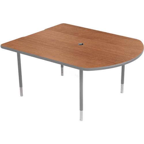 Balt MediaSpace Multimedia & Collaboration Table (Small Amber Cherry Laminate Platinum Edge Platinum Legs)