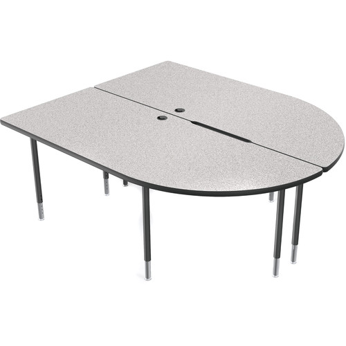 Balt MediaSpace Multimedia & Collaboration Table (Large&nbspDouble Gray Nebula Laminate Black Edge Black Legs)