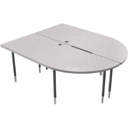 Balt MediaSpace Multimedia & Collaboration Table (Large&nbspDouble Gray Nebula Laminate Platinum Edge Black Legs)