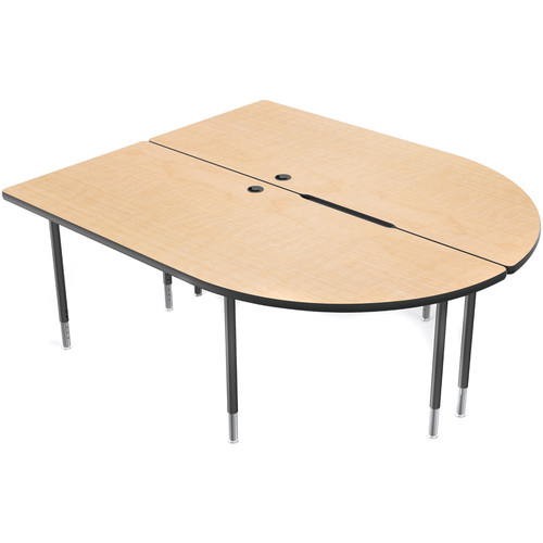 Balt MediaSpace Multimedia & Collaboration Table (Large&nbspDouble Fusion Maple Laminate Black Edge Black Legs)
