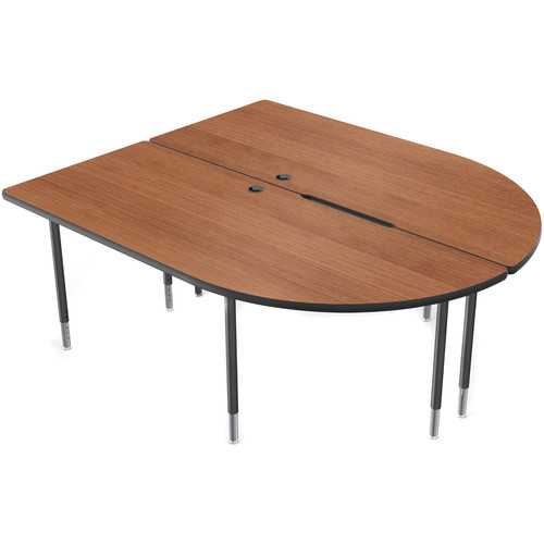 Balt MediaSpace Multimedia & Collaboration Table (Large&nbspDouble Amber Cherry Laminate Black Edge Black Legs)