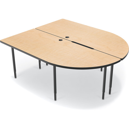 Balt MediaSpace Multimedia & Collaboration Table (Large&nbspDouble Fusion Maple Laminate Platinum Edge Black Legs)
