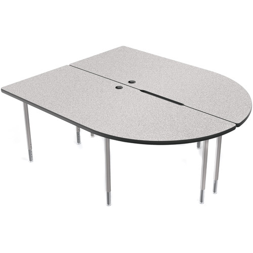 Balt MediaSpace Multimedia & Collaboration Table (Large&nbspDouble Gray Nebula Laminate Black Edge Platinum Legs)