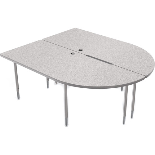 Balt MediaSpace Multimedia & Collaboration Table (Large&nbspDouble Gray Nebula Laminate Platinum Edge Platinum Legs)