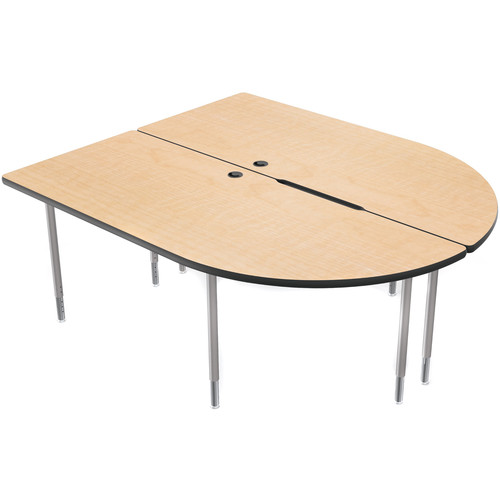 Balt MediaSpace Multimedia & Collaboration Table (Large&nbspDouble Fusion Maple Laminate Black Edge Platinum Legs)