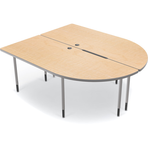 Balt MediaSpace Multimedia & Collaboration Table (Large&nbspDouble Fusion Maple Laminate Platinum Edge Platinum Legs)