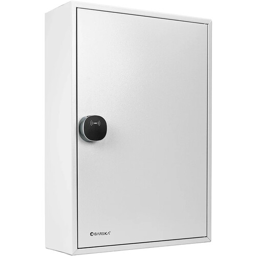 Barska 200-Capacity Adjustable Key Cabinet with RFID Lock (White)