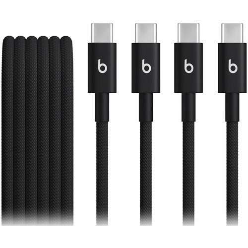 Beats by Dr. Dre USB-C Male to USB-C Male Woven Cable (5' Bolt Black 2-Pack)