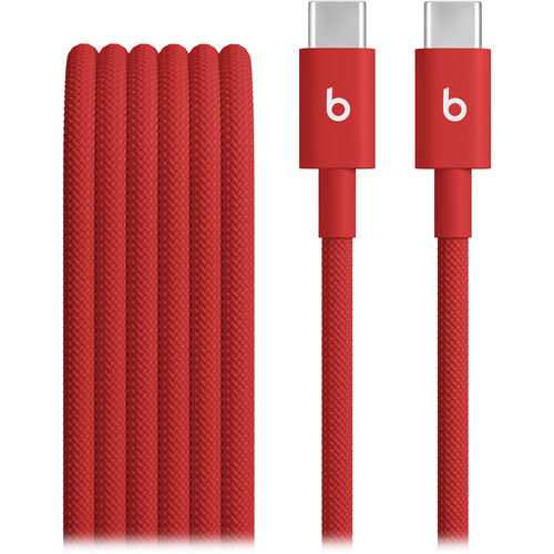 Beats by Dr. Dre USB-C Male to USB-C Male Woven Cable (Rapid Red 5')