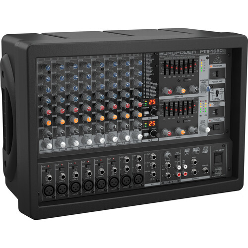Behringer Europower PMP1680S Powered 1600W 10-Input PA Mixer with Dual Multi-FX and FBQ Feedback Elimination