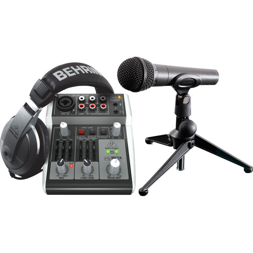 Behringer PODCASTUDIO 2 USB Complete Podcast Studio Bundle with USB Mixer Microphone & Headphones