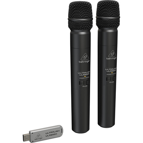 Behringer ULM202USB Ultralink 2-Person Digital Wireless System with 2 Handheld Microphones & USB Receiver (2.4 GHz)