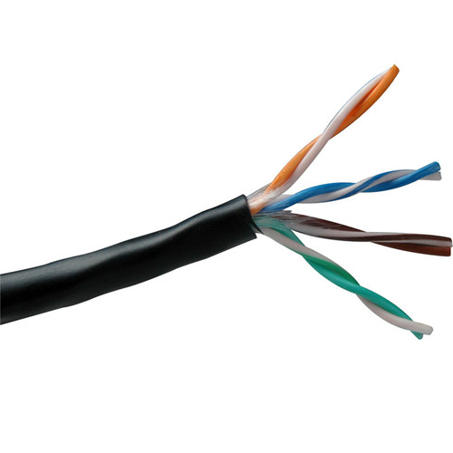 Belden Cat 5e 4-Pair UTP PVC Horizontal Riser Networking Cable (1000' Black)