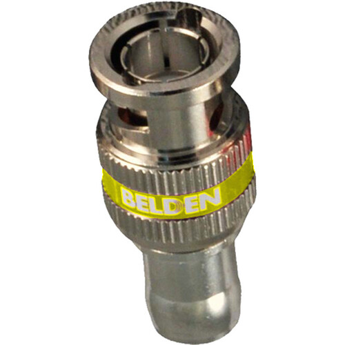 Belden Digital Truck Mini Coax 3-Piece HD BNC Crimp Connector with Yellow Band (Single)