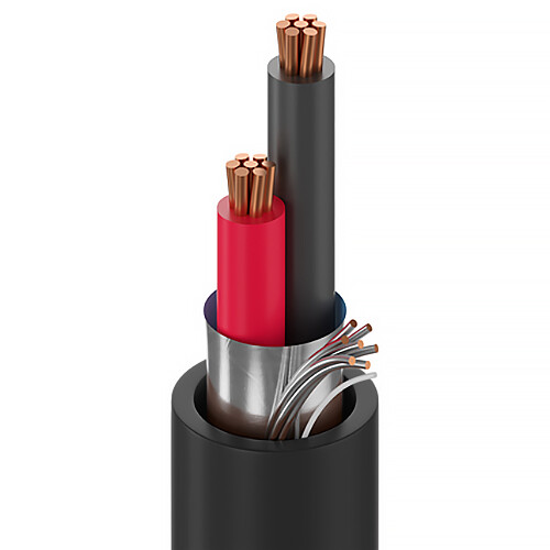 Belden 5500FE Security & Sound 2-Conductor 22 AWG BC Shielded CMR Cable (Black 1000' UnReel)