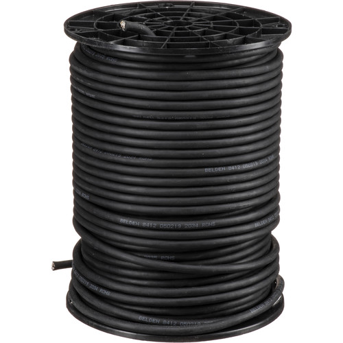 Belden 8412 Balanced 2-Conductor Analog Microphone Cable (250' Black)