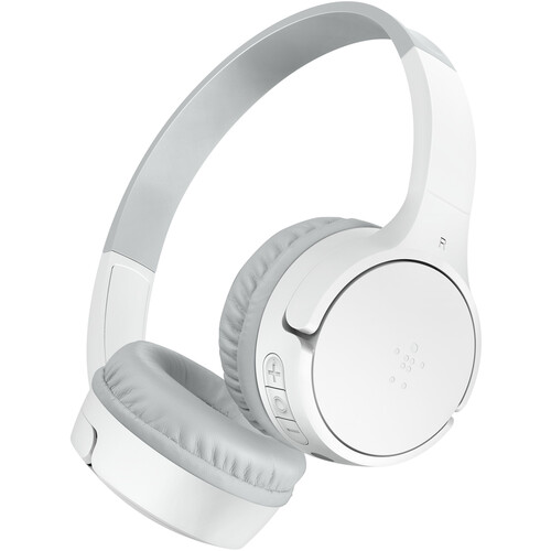 Belkin SoundForm Mini Wireless On-Ear Headphones for Kids (White USB-C)