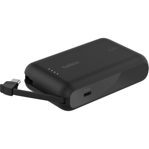 Belkin BoostCharge Power Bank 10K with Integrated USB-C Cable (10000mAh Black)