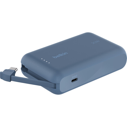 Belkin BoostCharge Power Bank 10K with Integrated USB-C Cable (10000mAh Blue)