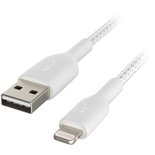 Belkin BoostCharge Braided Lightning to USB-A Cable (6.6' White)