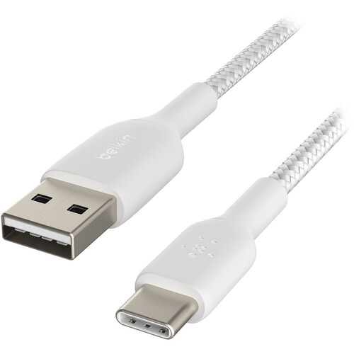 Belkin BoostCharge Braided USB-C to USB-A Cable (3.3' White)