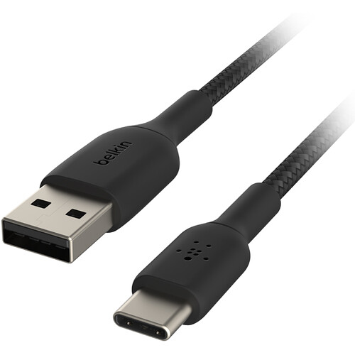 Belkin BoostCharge Braided USB-C to USB-A Cable (6.6' Black)