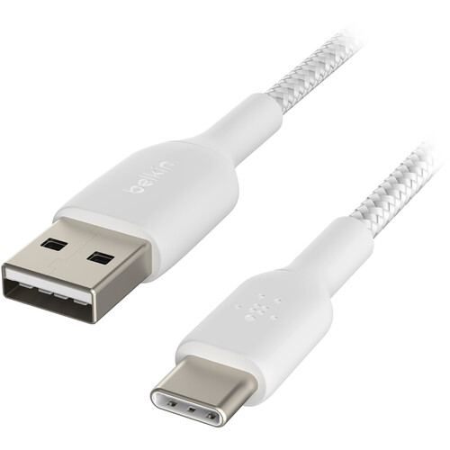 Belkin BoostCharge Braided USB-C to USB-A Cable (6.6' White)
