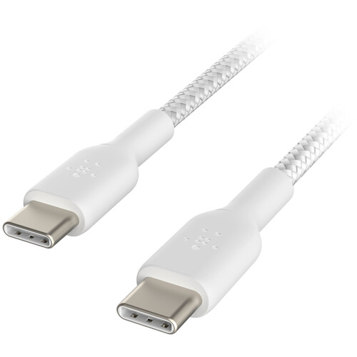 Belkin BoostCharge Braided 60W USB-C Cable (White 3.3')