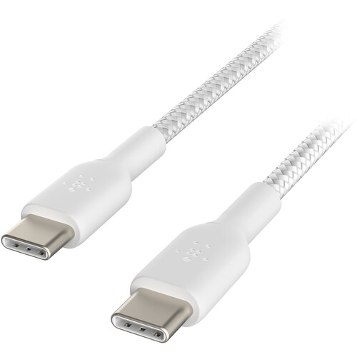 Belkin BoostCharge Braided 60W USB-C Cable (White 6.6')
