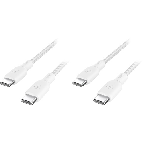 Belkin BoostCharge Braided USB-C Cable (6.6' White 2-Pack)