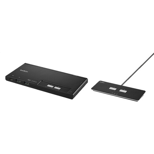 Belkin Secure 2-Port Dual HDMI Monitor KVM Switch with Remote