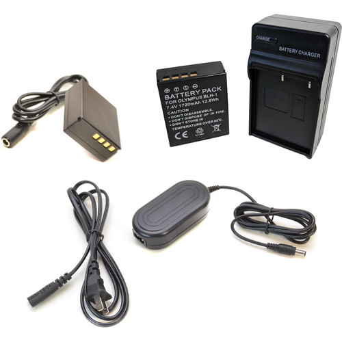 Bescor BLH1 Battery Charger Coupler & AC Adapter Kit for Select Olympus Cameras