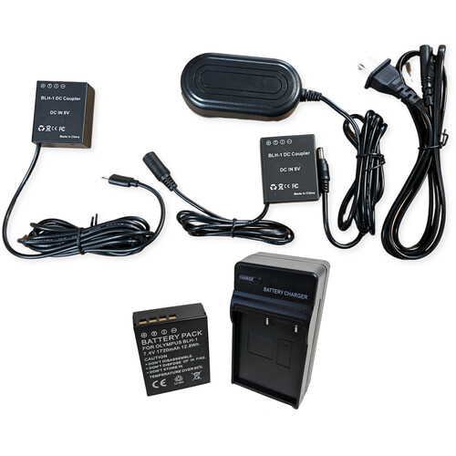 Bescor BLH1 Battery with Charger USB-C Dummy Battery & AC Power Adapter Kit