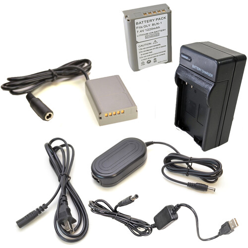 Bescor BLN1 Battery Charger Coupler AC Adapter & 5V USB Adapter Kit for Select Olympus Cameras