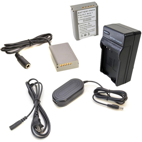Bescor BLN1 Battery Charger Coupler & AC Adapter Kit for Select Olympus Cameras