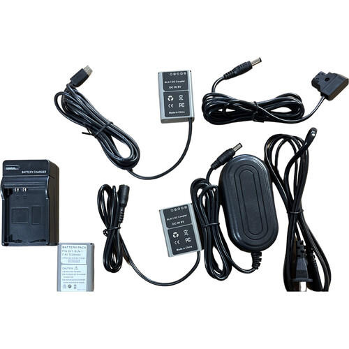 Bescor BLN1 Battery with Charger USB-C Dummy Battery AC Power Adapter Kit with D-Tap Converter