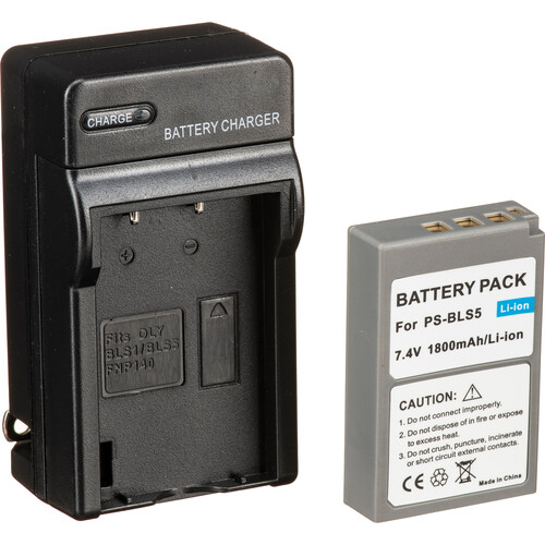 Bescor BLS50 Battery Charger Coupler & AC Adapter Kit for Select Olympus Cameras